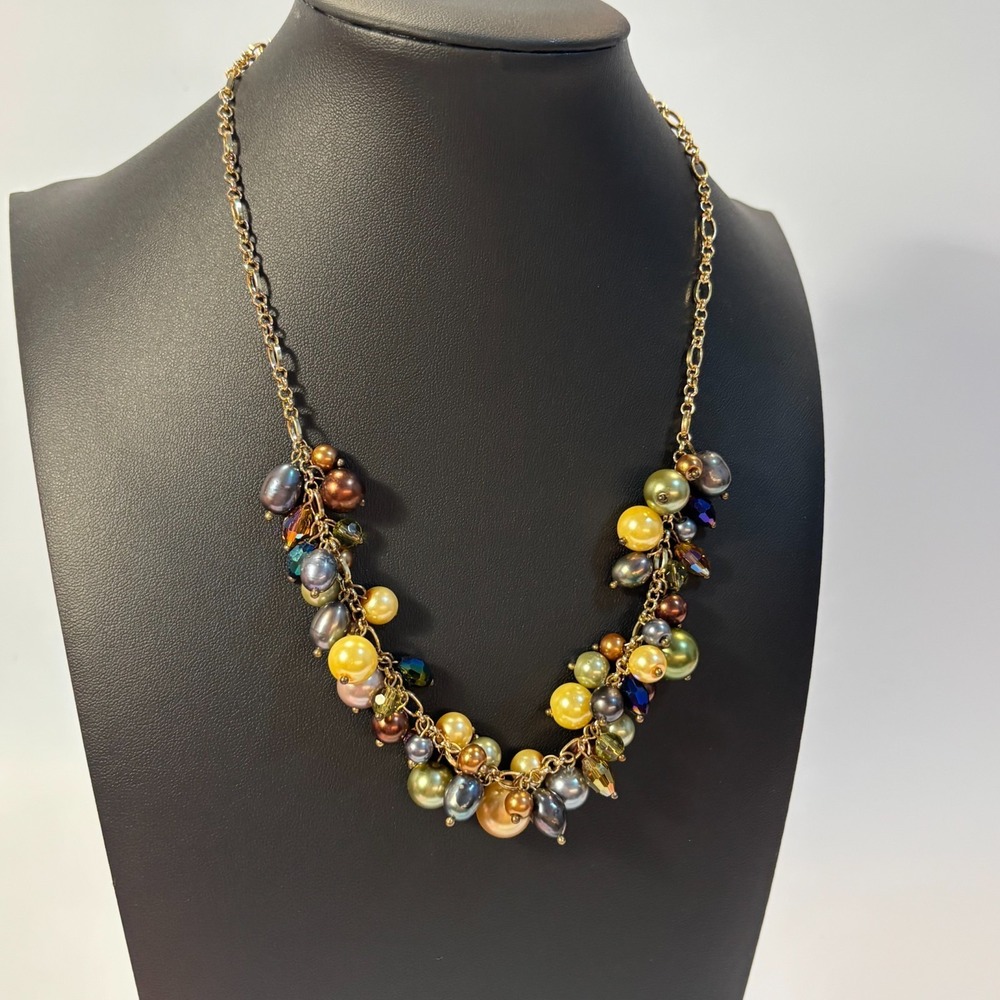 Pearl Necklace Vintage Colorful Clusters Premier Designs - Picture 2 of 12